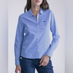 George Long Sleeve Button Up Pinstripe Shirt